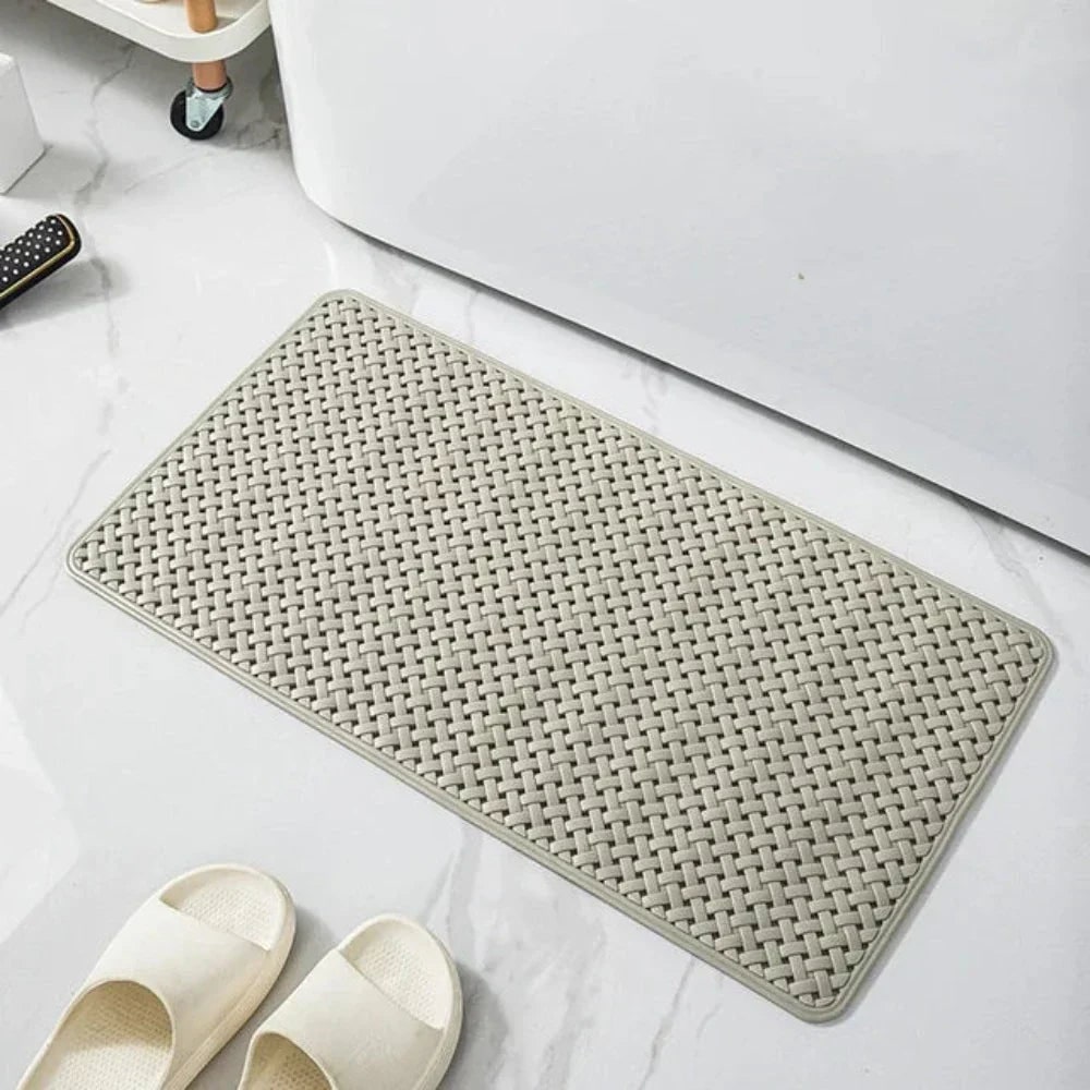 Non Slip Bath Mat with Suction Cups and Basketweave Drainage - Image 5