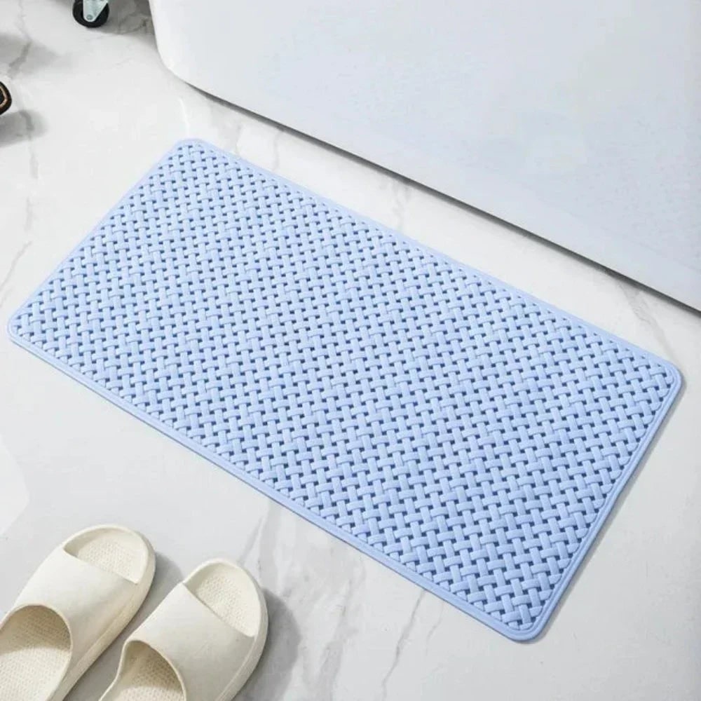 Non Slip Bath Mat with Suction Cups and Basketweave Drainage - Image 6