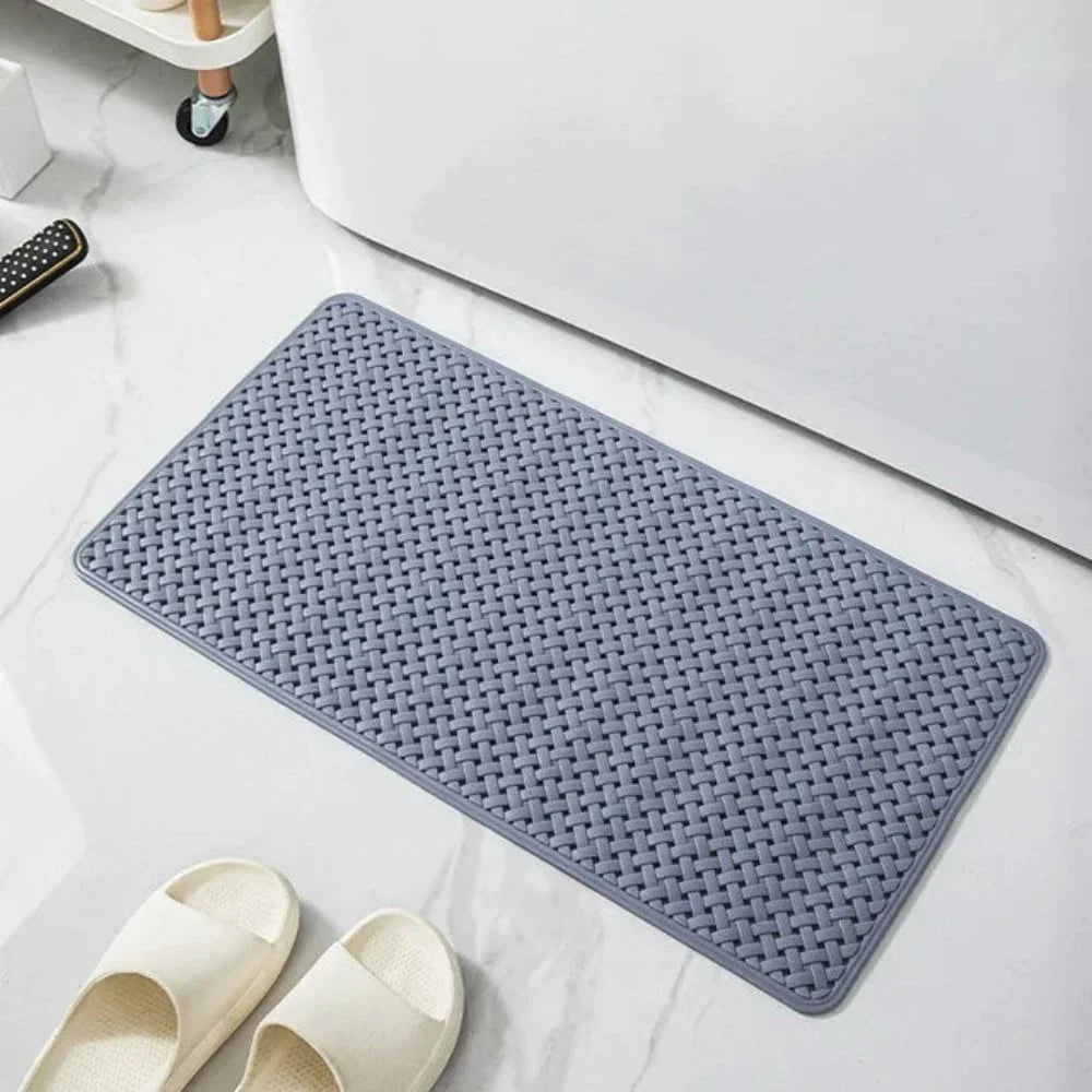 Non Slip Bath Mat with Suction Cups and Basketweave Drainage - Image 7