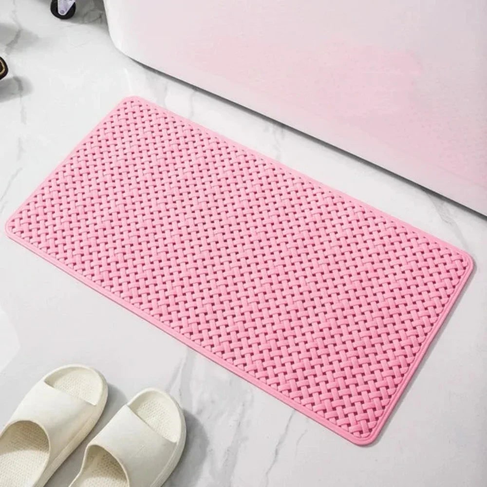 Non Slip Bath Mat with Suction Cups and Basketweave Drainage - Image 8