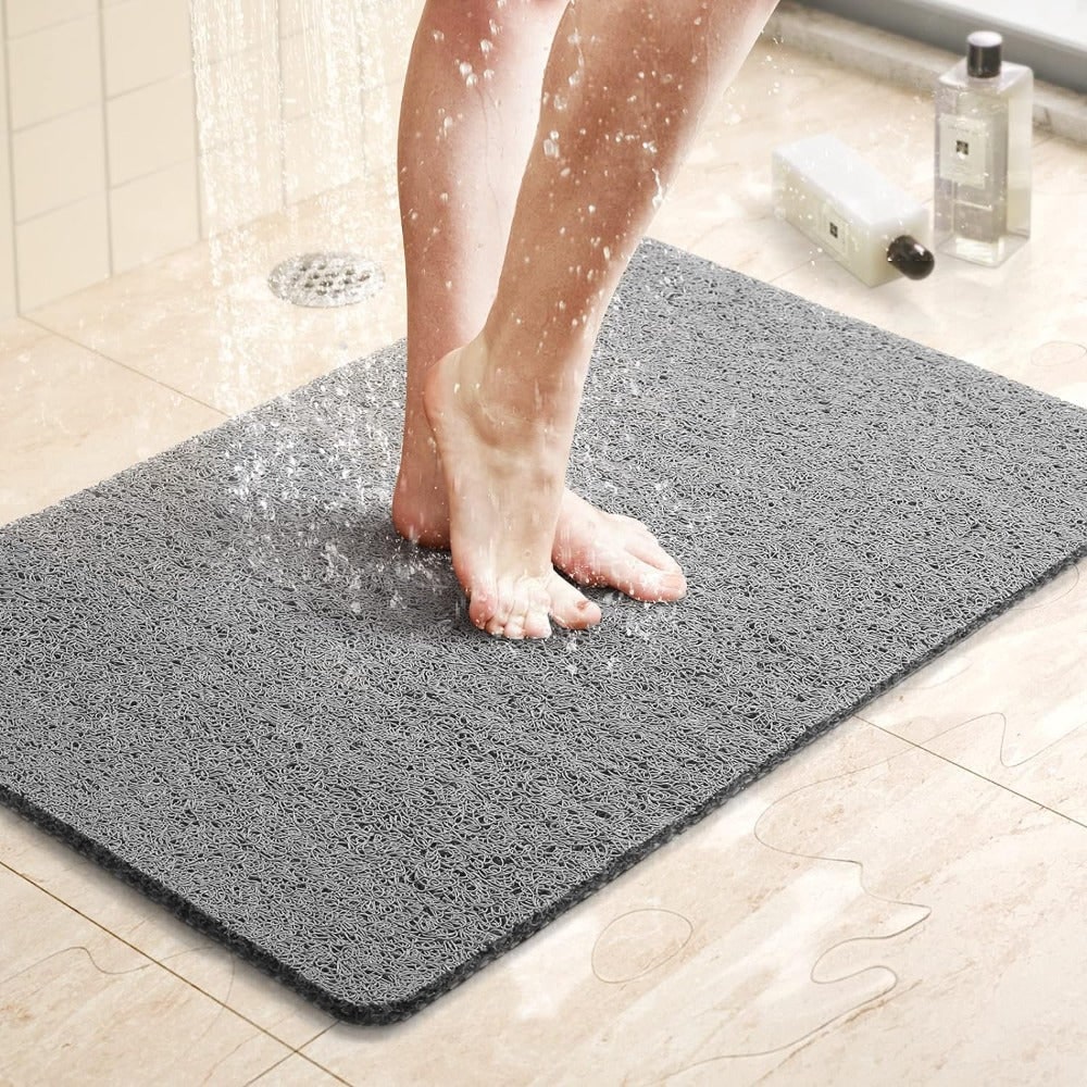 Non-Slip Loofah Bath Mat with Drainage and Textured Surface - Image 1