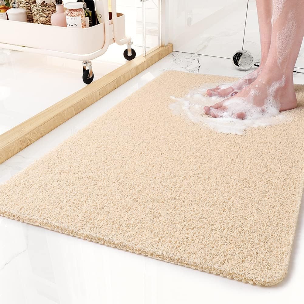 Non-Slip Loofah Bath Mat with Drainage and Textured Surface - Image 4