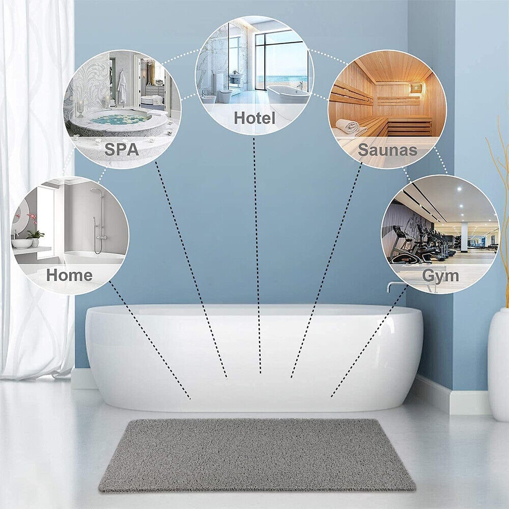 Non-Slip Loofah Bath Mat with Drainage and Textured Surface - Image 6