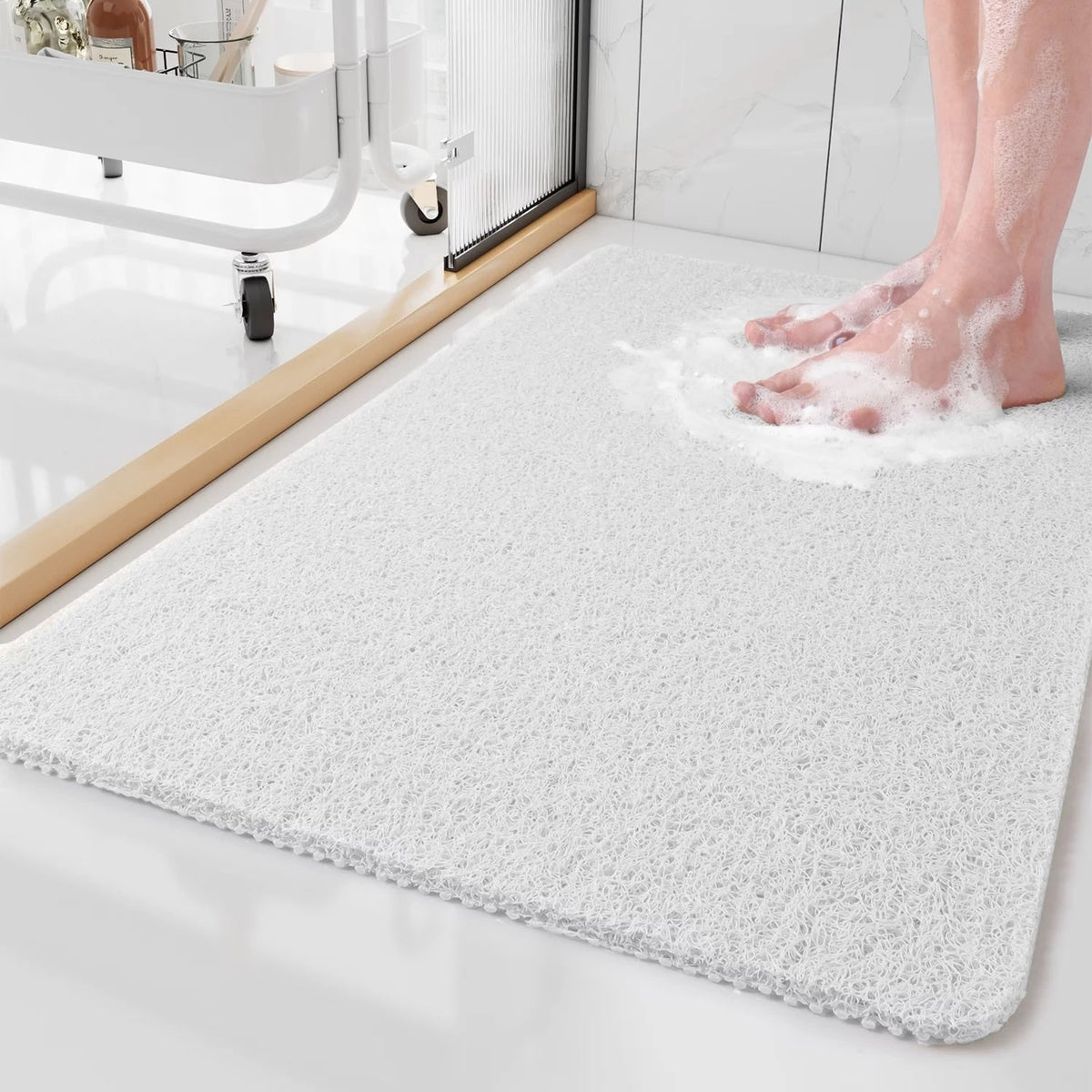 Non-Slip Loofah Bath Mat with Drainage and Textured Surface - Image 7