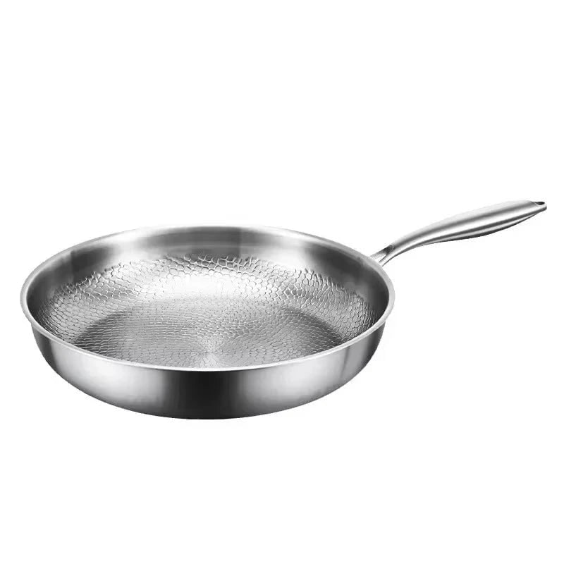 Nonstick Frying Pan with Hammered Stainless Steel and Induction Compatible Base - Image 9