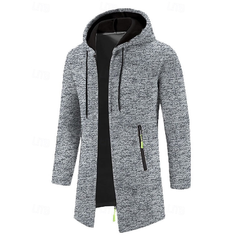 Cappotto lungo con cappuccio da uomo