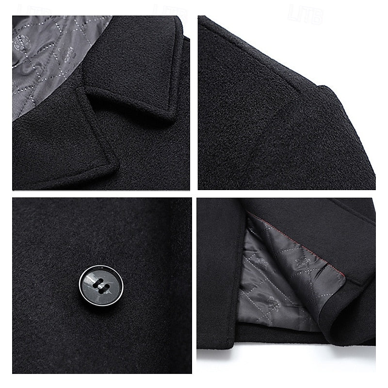 Cappotto lungo doppiopetto da uomo