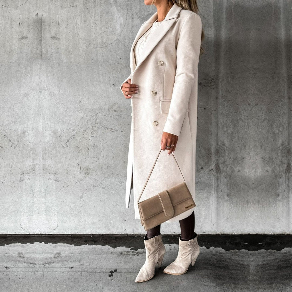 Manteau ajusté croisé pour femme