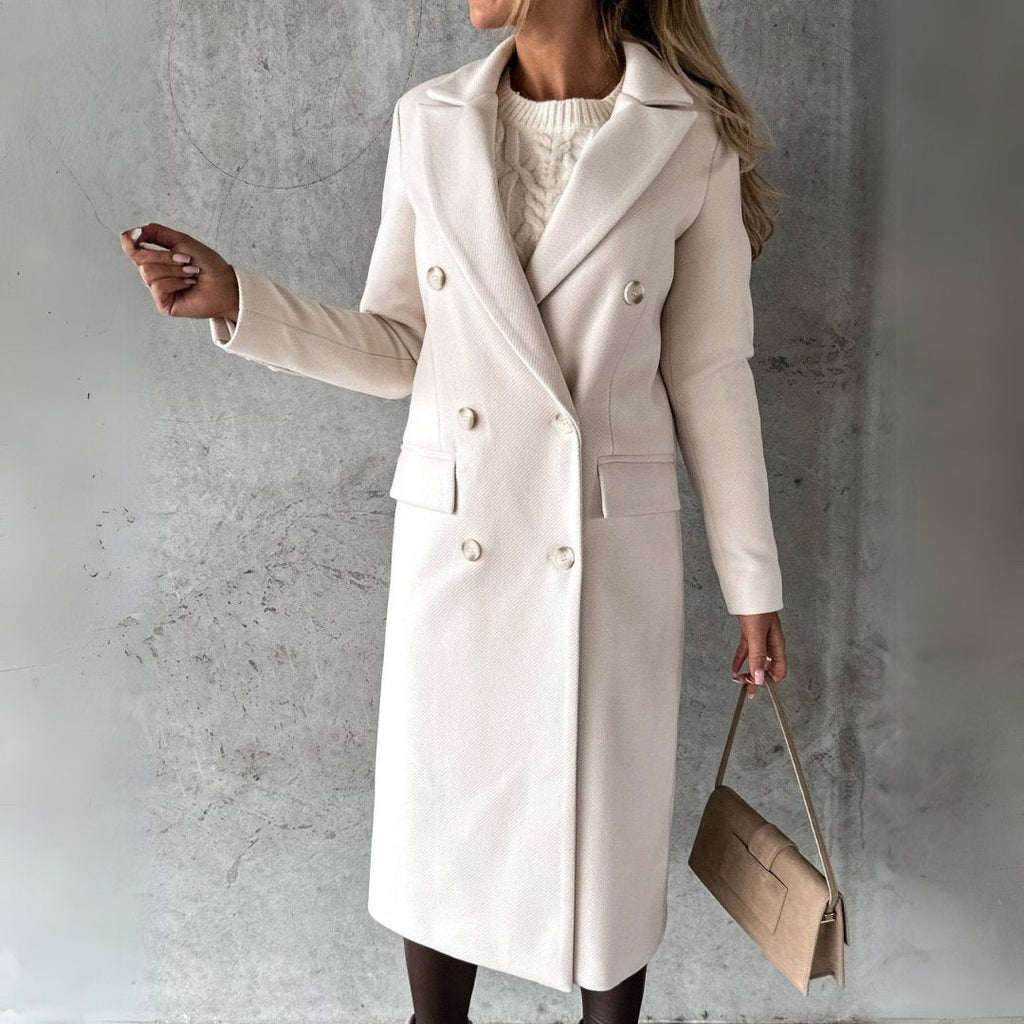 Manteau ajusté croisé pour femme