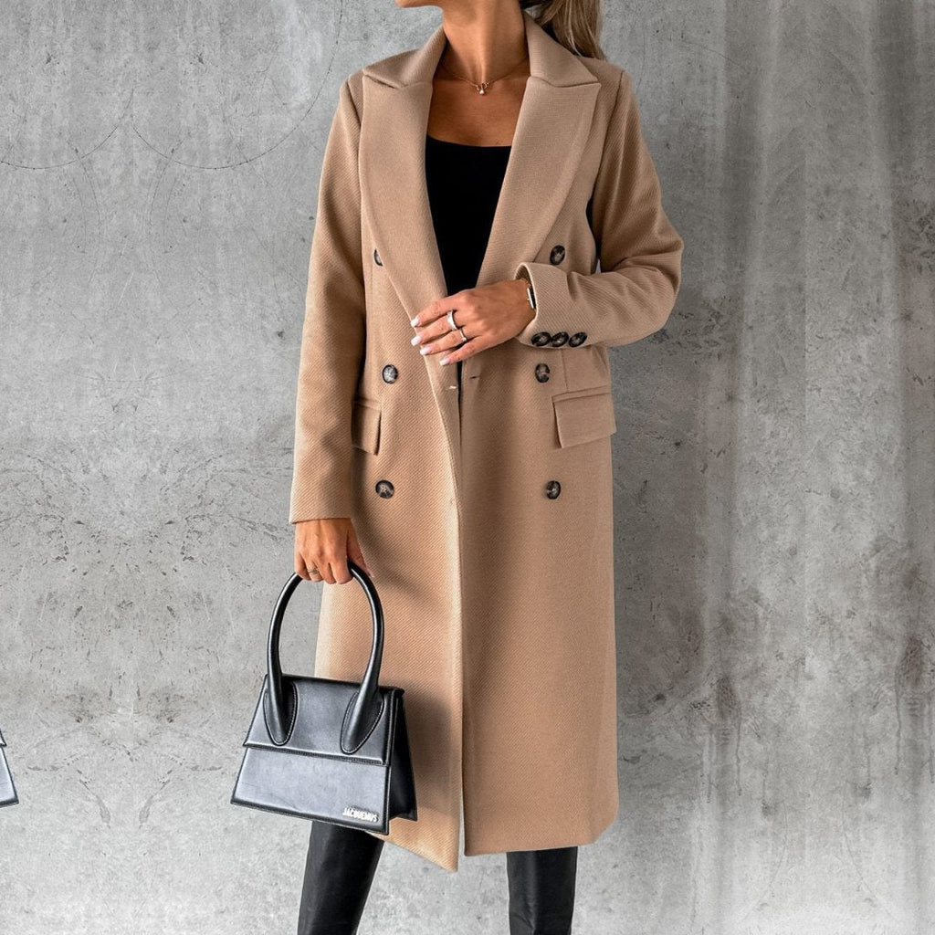 Manteau ajusté croisé pour femme