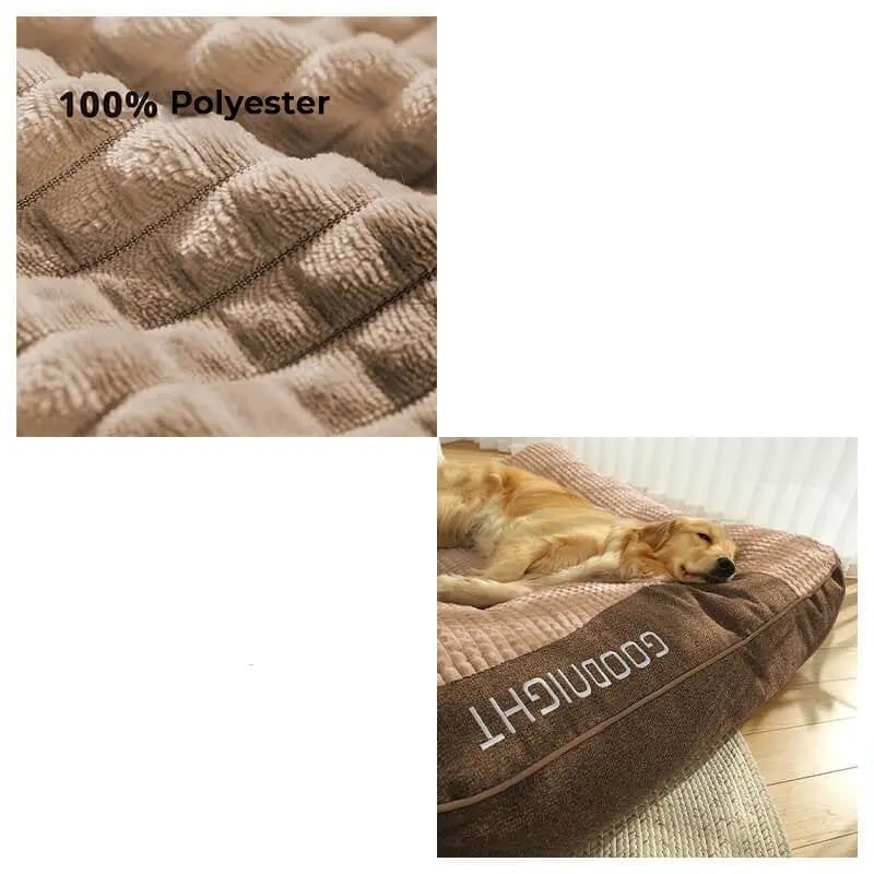 Orthopedic Dog Bed with Raised Bolster Plush Waffle Top and Machine Washable Cover - Image 5