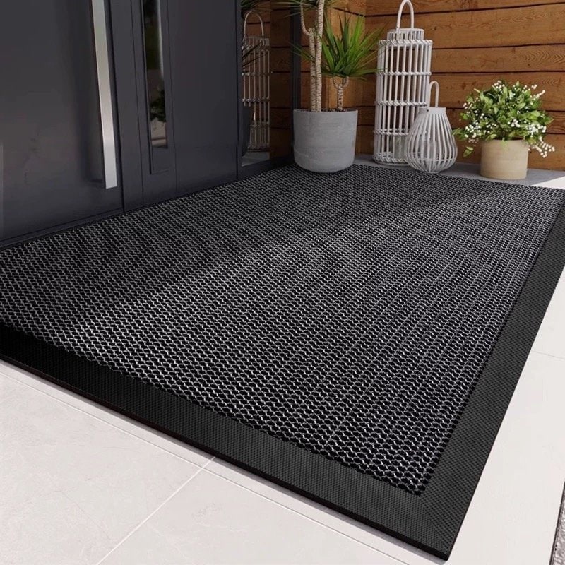 Outdoor Doormat with Heavy Duty Rubber Border and Non-Slip Coiled PVC Loop Surface - Image 4