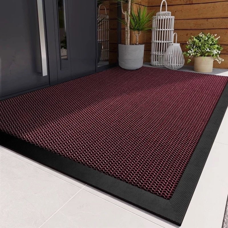 Outdoor Doormat with Heavy Duty Rubber Border and Non-Slip Coiled PVC Loop Surface - Image 5