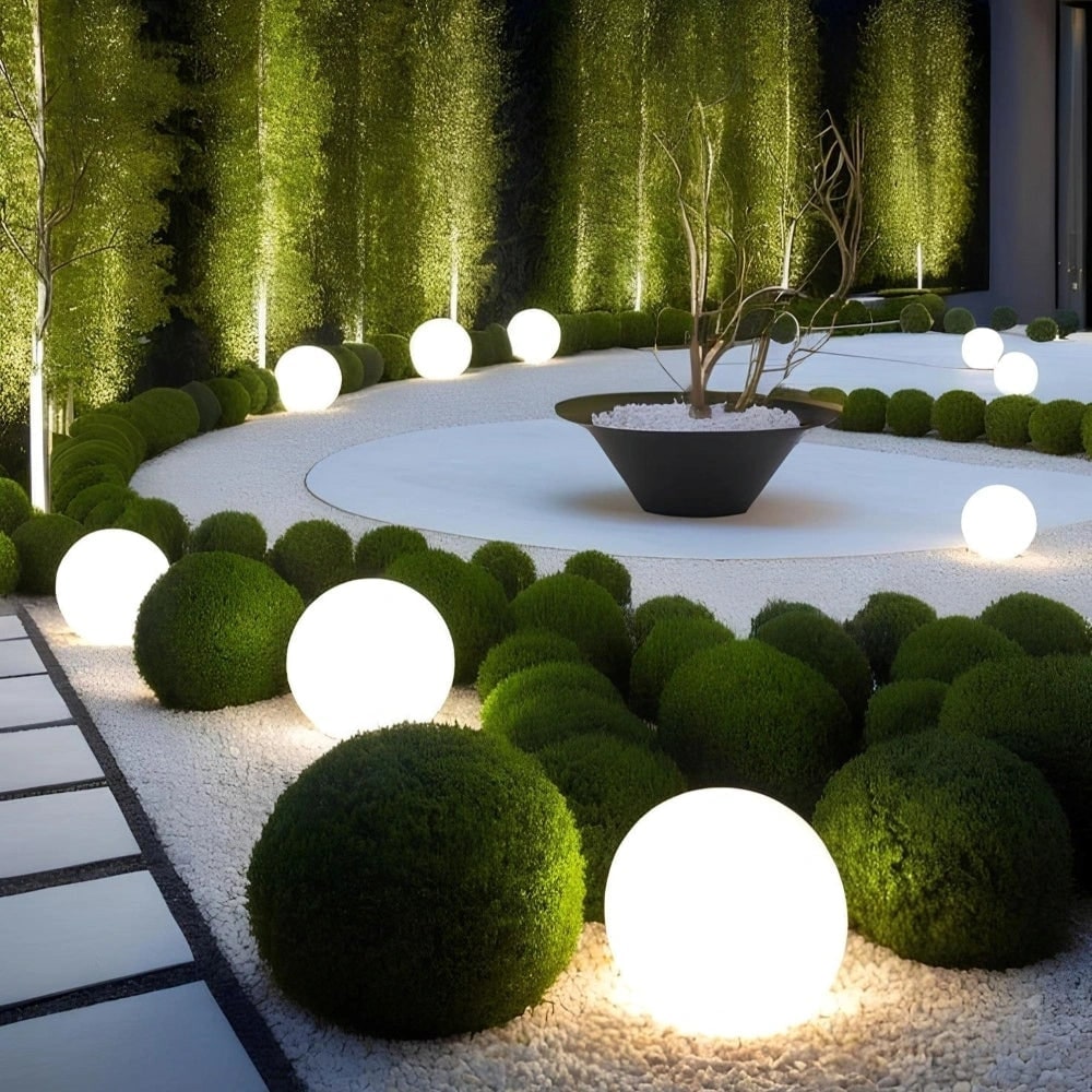 Outdoor Globe Lights with Cordless Frosted Design and Weather Resistant Portable Garden Lighting - Image 1