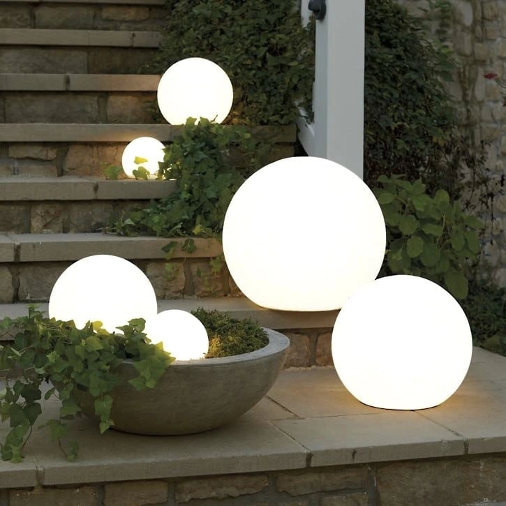 Outdoor Globe Lights with Cordless Frosted Design and Weather Resistant Portable Garden Lighting - Image 2