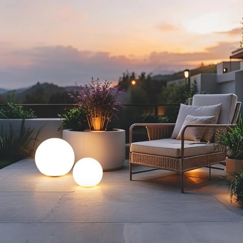 Outdoor Globe Lights with Cordless Frosted Design and Weather Resistant Portable Garden Lighting - Image 3