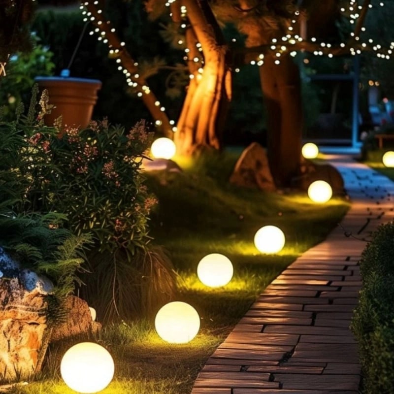 Outdoor Globe Lights with Cordless Frosted Design and Weather Resistant Portable Garden Lighting - Image 5
