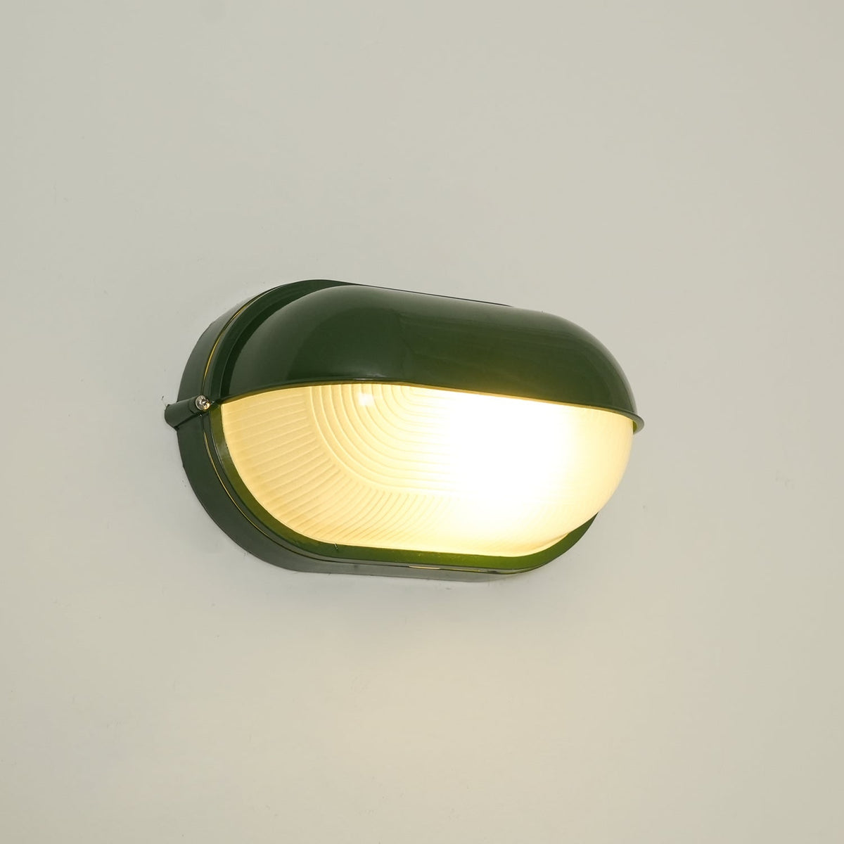 Outdoor Industrial Wall Light with Oval Bulkhead Design and Ribbed Glass Diffuser - Image 24