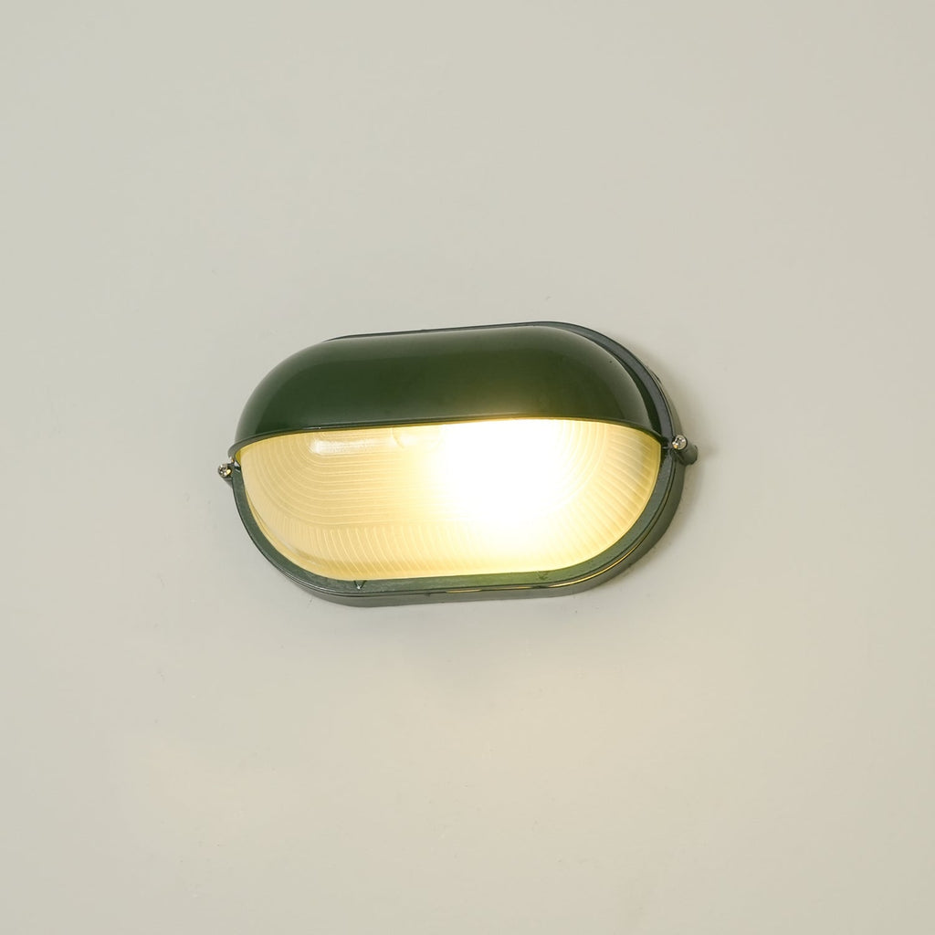 Outdoor Industrial Wall Light with Oval Bulkhead Design and Ribbed Glass Diffuser - Image 25