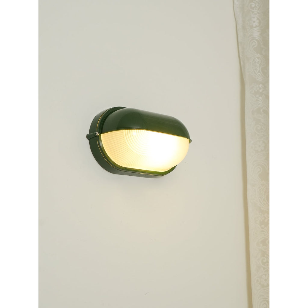 Outdoor Industrial Wall Light with Oval Bulkhead Design and Ribbed Glass Diffuser - Image 26