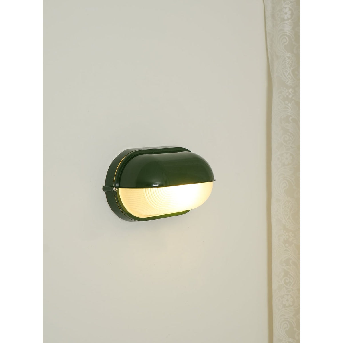Outdoor Industrial Wall Light with Oval Bulkhead Design and Ribbed Glass Diffuser - Image 28