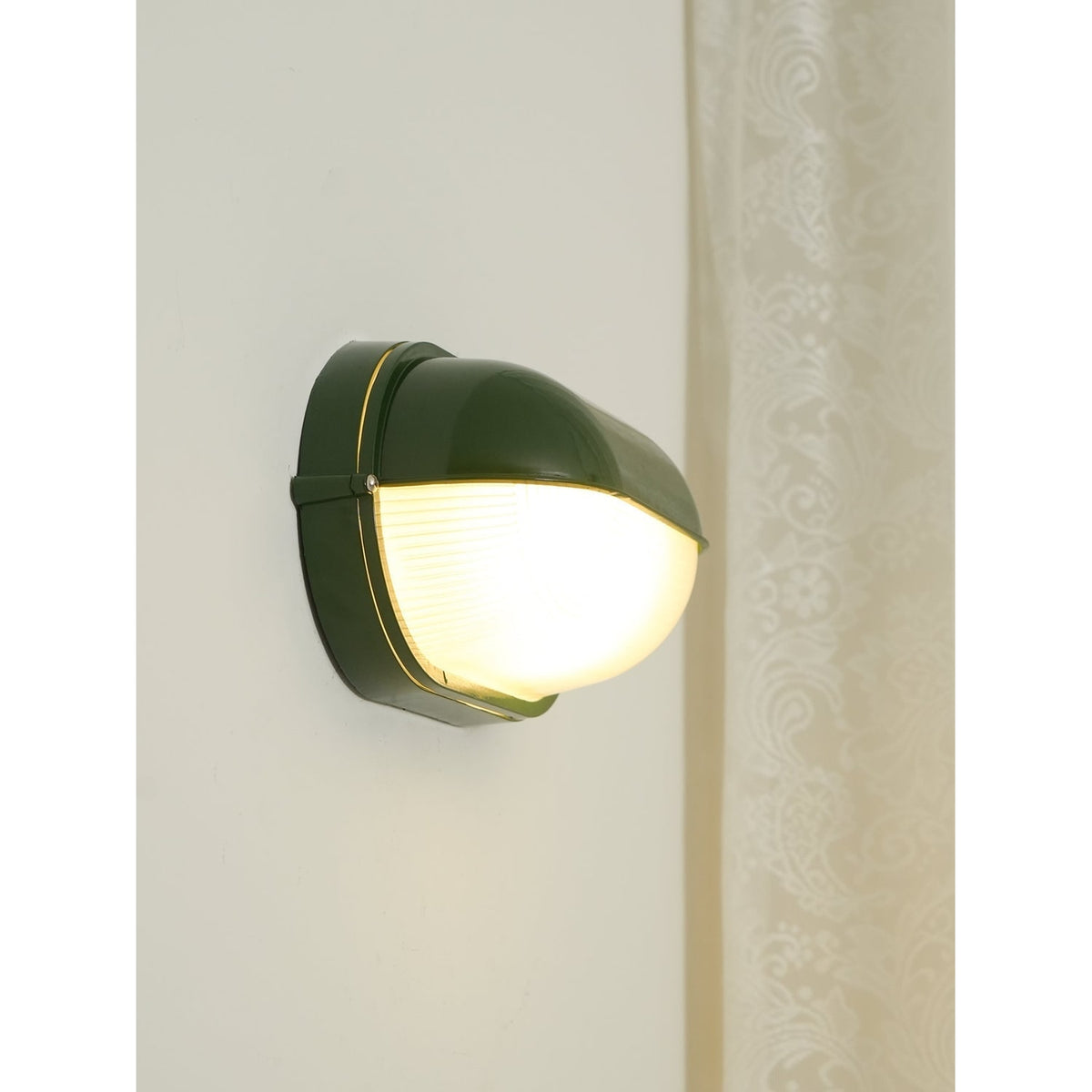 Outdoor Industrial Wall Light with Oval Bulkhead Design and Ribbed Glass Diffuser - Image 29