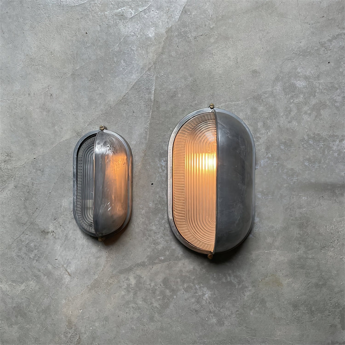Outdoor Industrial Wall Light with Oval Bulkhead Design and Ribbed Glass Diffuser - Image 41
