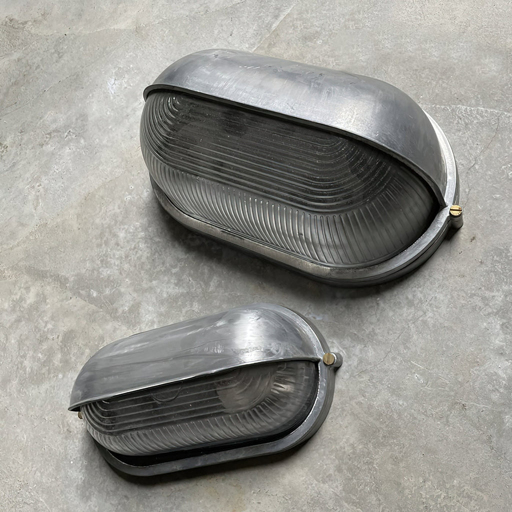 Outdoor Industrial Wall Light with Oval Bulkhead Design and Ribbed Glass Diffuser - Image 43