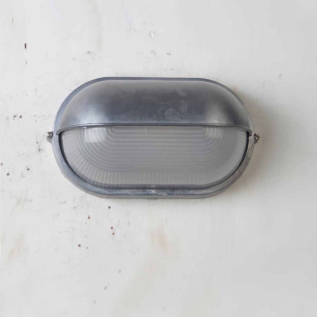 Outdoor Industrial Wall Light with Oval Bulkhead Design and Ribbed Glass Diffuser - Image 45