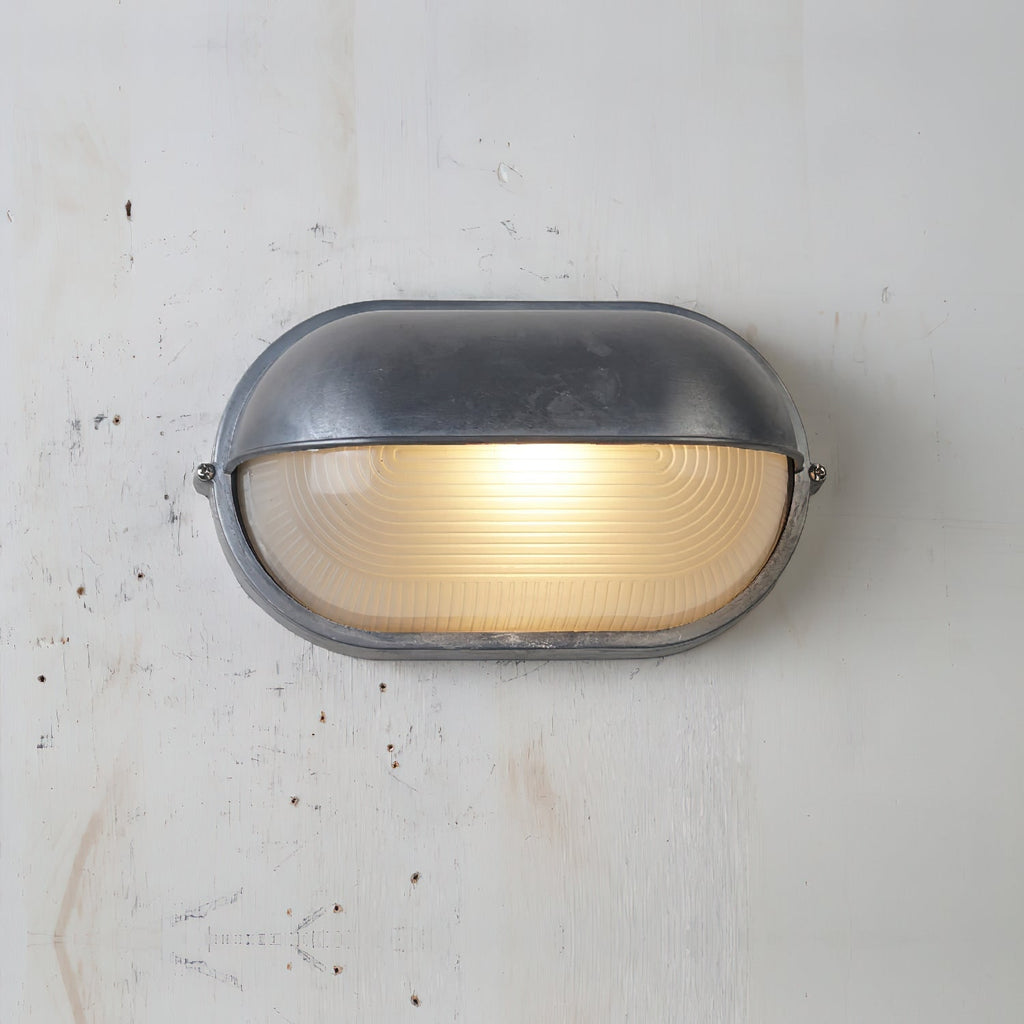 Outdoor Industrial Wall Light with Oval Bulkhead Design and Ribbed Glass Diffuser - Image 46