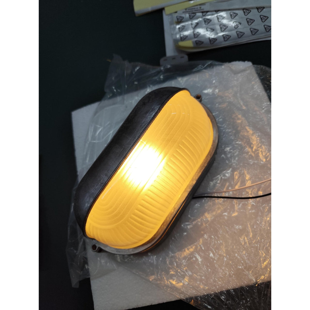 Outdoor Industrial Wall Light with Oval Bulkhead Design and Ribbed Glass Diffuser - Image 53