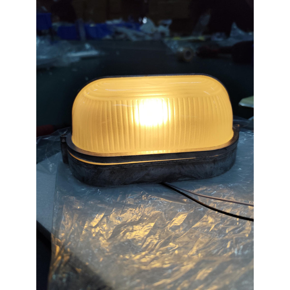 Outdoor Industrial Wall Light with Oval Bulkhead Design and Ribbed Glass Diffuser - Image 54