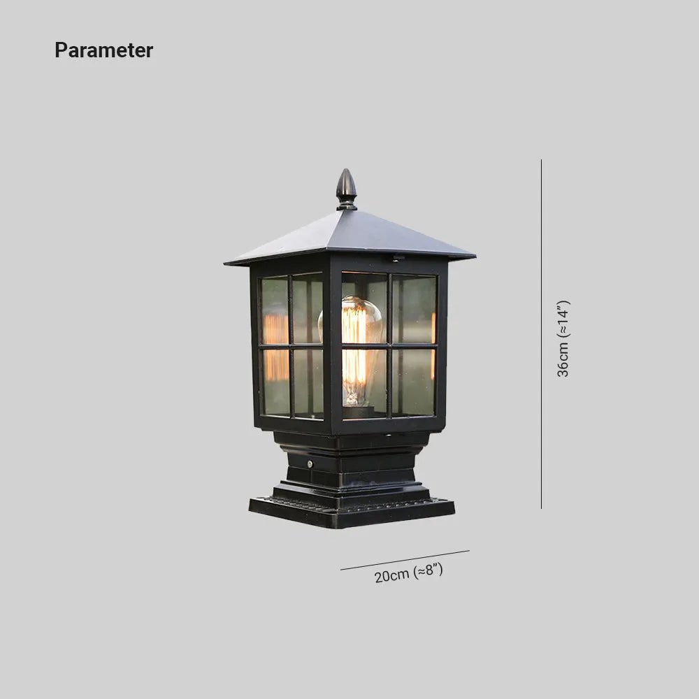 Outdoor Post Light Fixtures with Weather Resistant Metal and Glass Lantern Design - Image 2