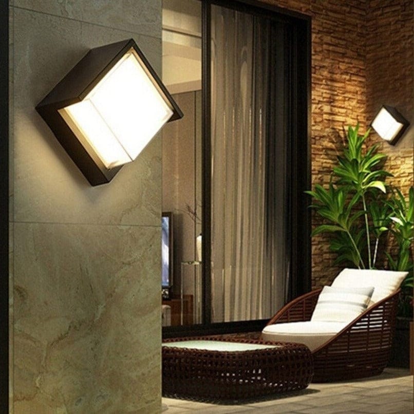Outdoor Wall Sconce with Motion Sensor and Modern Geometric Design - Image 2