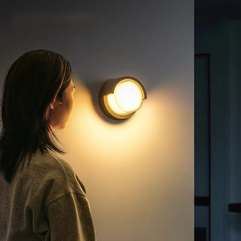 Outdoor Wall Sconce with Motion Sensor and Modern Geometric Design - Image 7