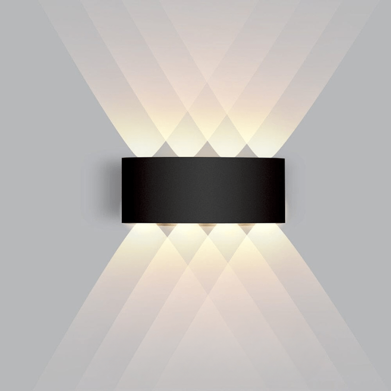 Outdoor Wall Sconce with Up and Down LED Lighting Curved Modern Design Waterproof Exterior - Image 16