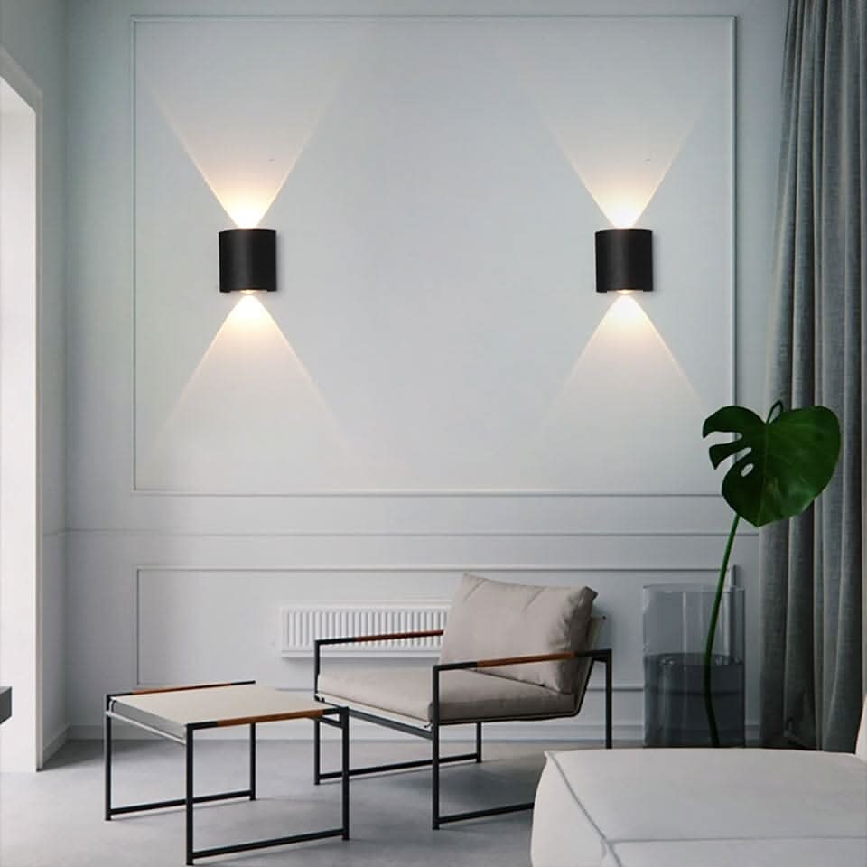 Outdoor Wall Sconce with Up and Down LED Lighting Curved Modern Design Waterproof Exterior - Image 4