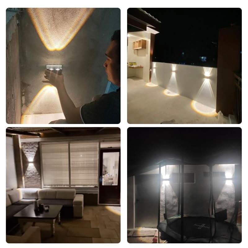 Outdoor Wall Sconce with Up and Down LED Lighting Curved Modern Design Waterproof Exterior - Image 5
