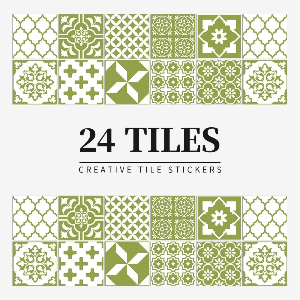 Peel and Stick Tile Stickers with Mandala Patterns and Geometric Designs Pack of 24 - Image 5