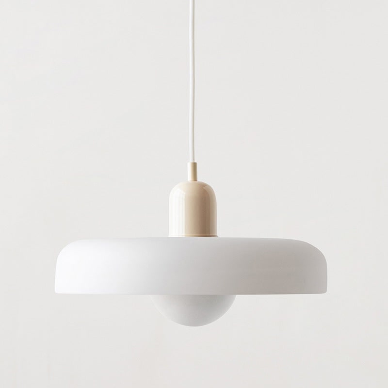 Pendant Light with Frosted Glass Disc Shade and Mid-Century Design - Image 25