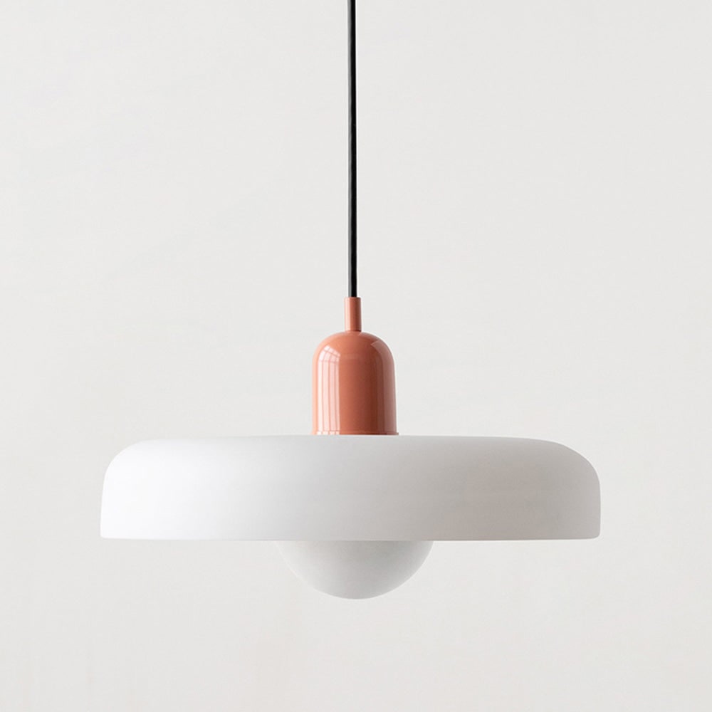 Pendant Light with Frosted Glass Disc Shade and Mid-Century Design - Image 27