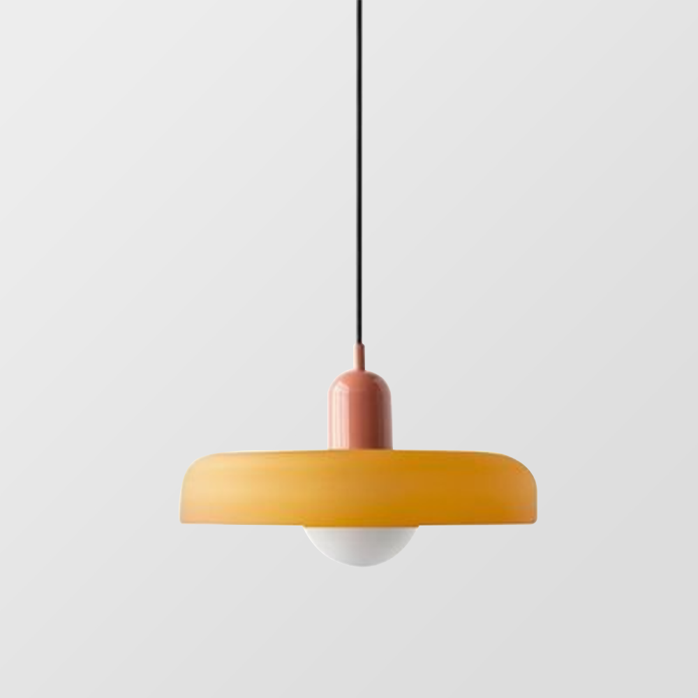 Pendant Light with Frosted Glass Disc Shade and Mid-Century Design - Image 42