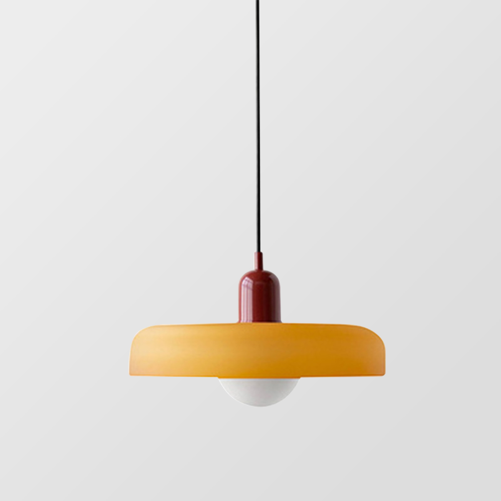 Pendant Light with Frosted Glass Disc Shade and Mid-Century Design - Image 43