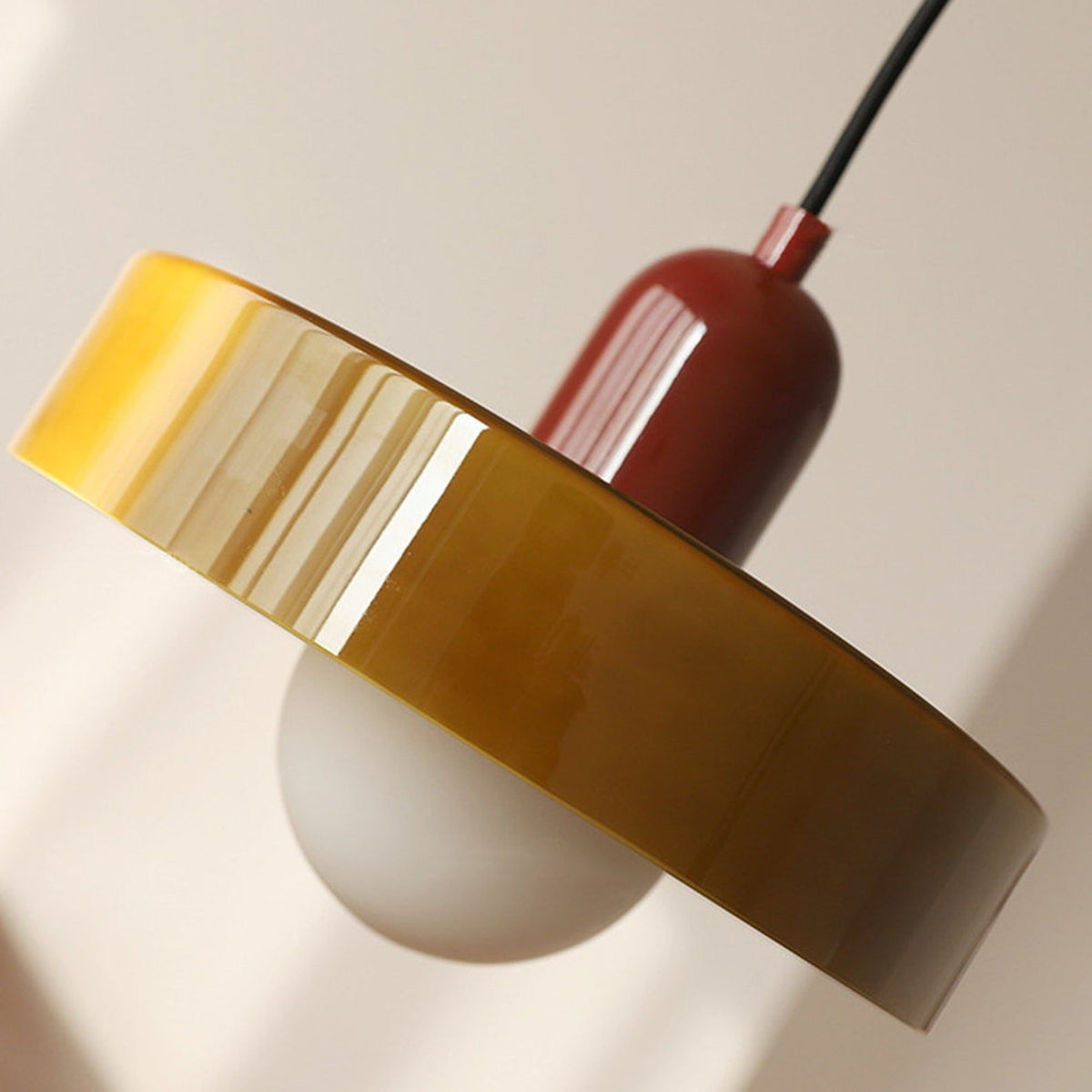 Pendant Light with Frosted Glass Disc Shade and Mid-Century Design - Image 54