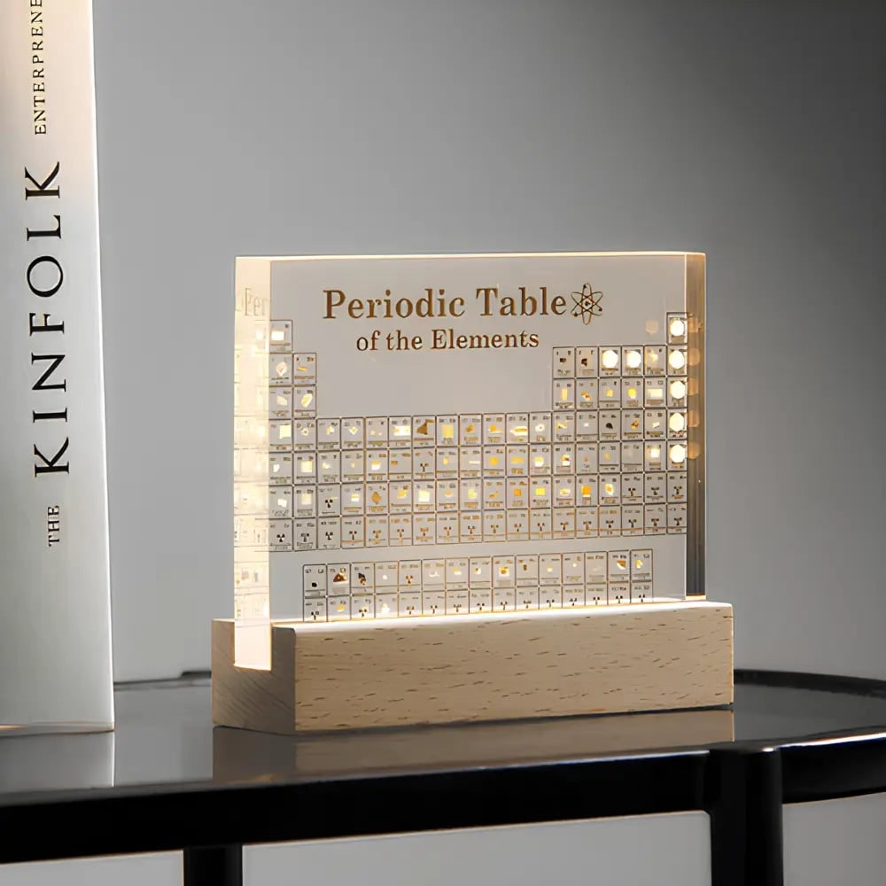 Periodic Table with Real Elements and LED Acrylic Display for Chemistry Education - Image 2
