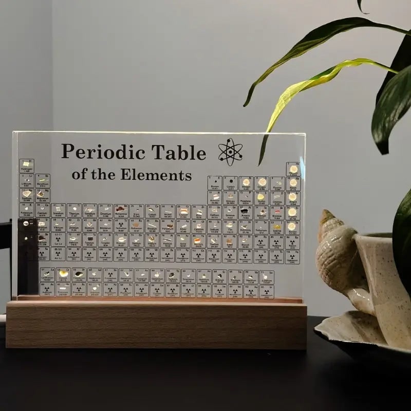 Periodic Table with Real Elements and LED Acrylic Display for Chemistry Education - Image 3