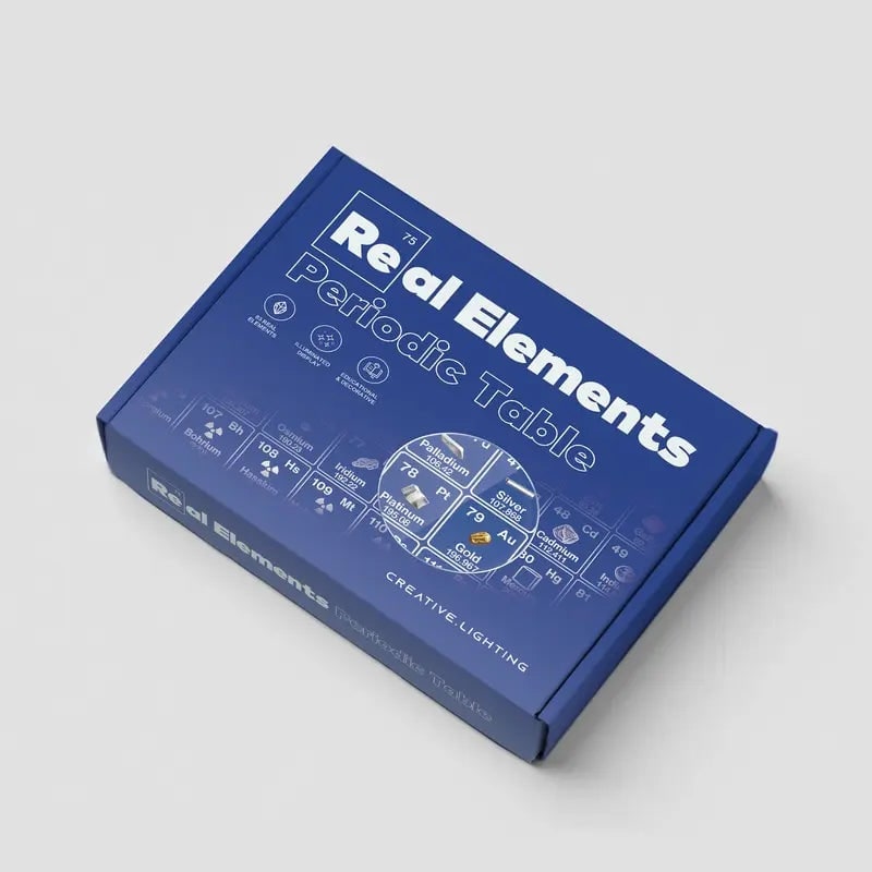 Periodic Table with Real Elements and LED Acrylic Display for Chemistry Education - Image 5