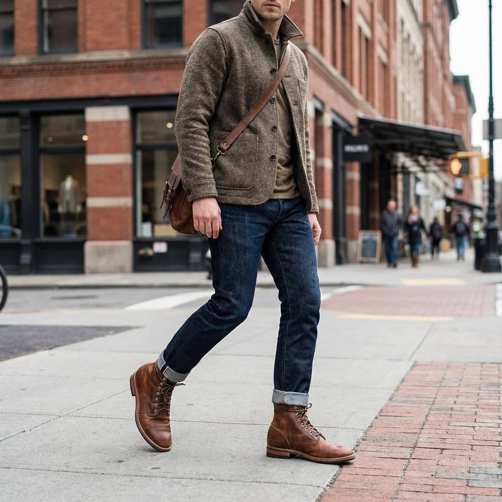 Bottes montantes vintage pour homme