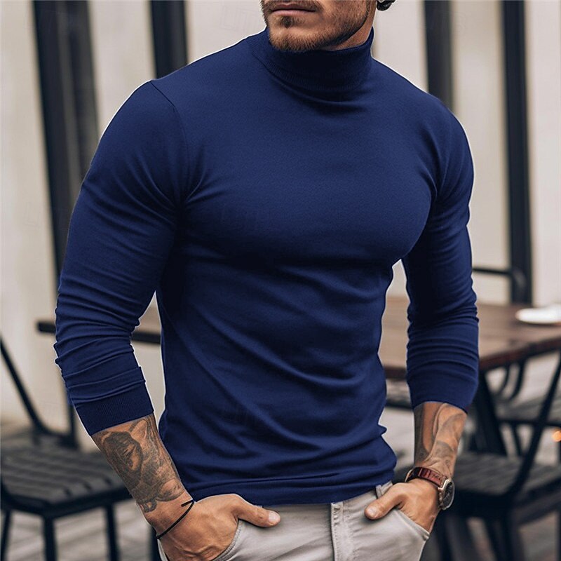 Men's Long Sleeve Turtleneck Shirt