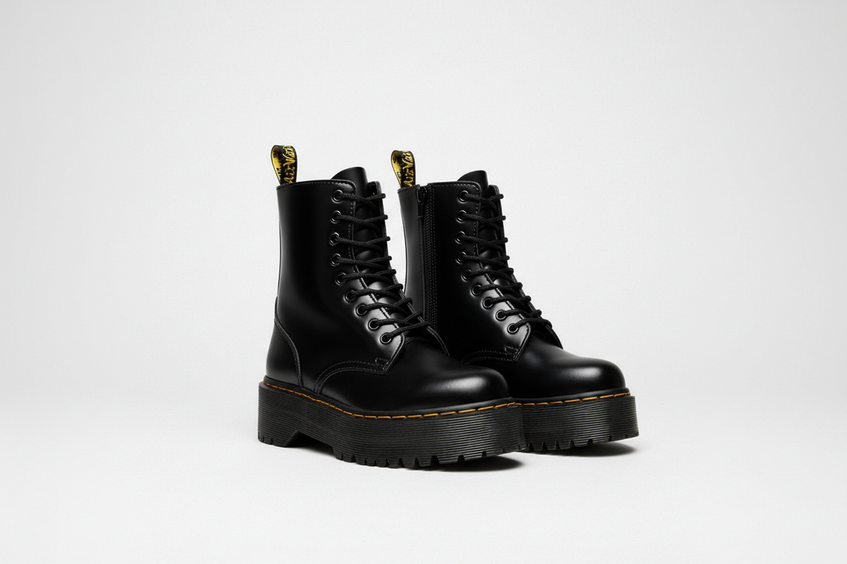 Platform Combat Boots Lace-Up with Chunky Sole and Ankle Support - Image 1